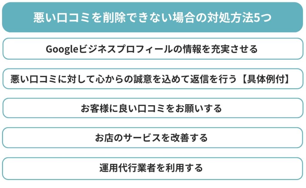 悪い口コミを削除できない場合の対処方法を5つ