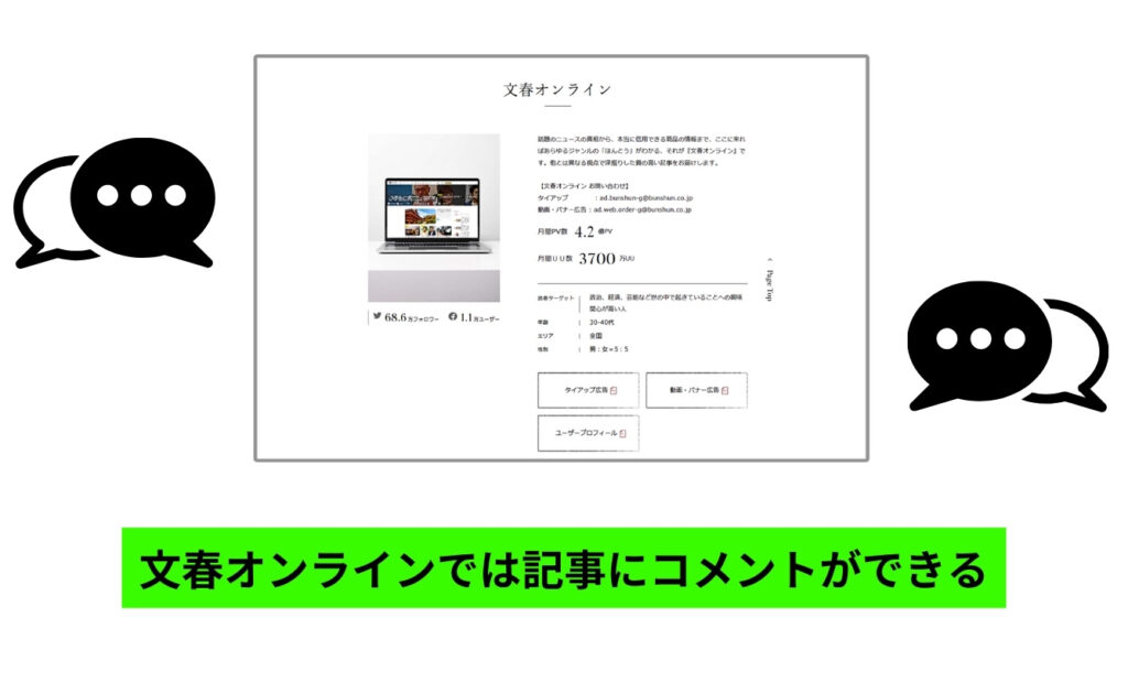 文春オンラインでは記事にコメントができる