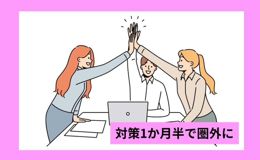 ネガティブな検索結果が1か月半で圏外に