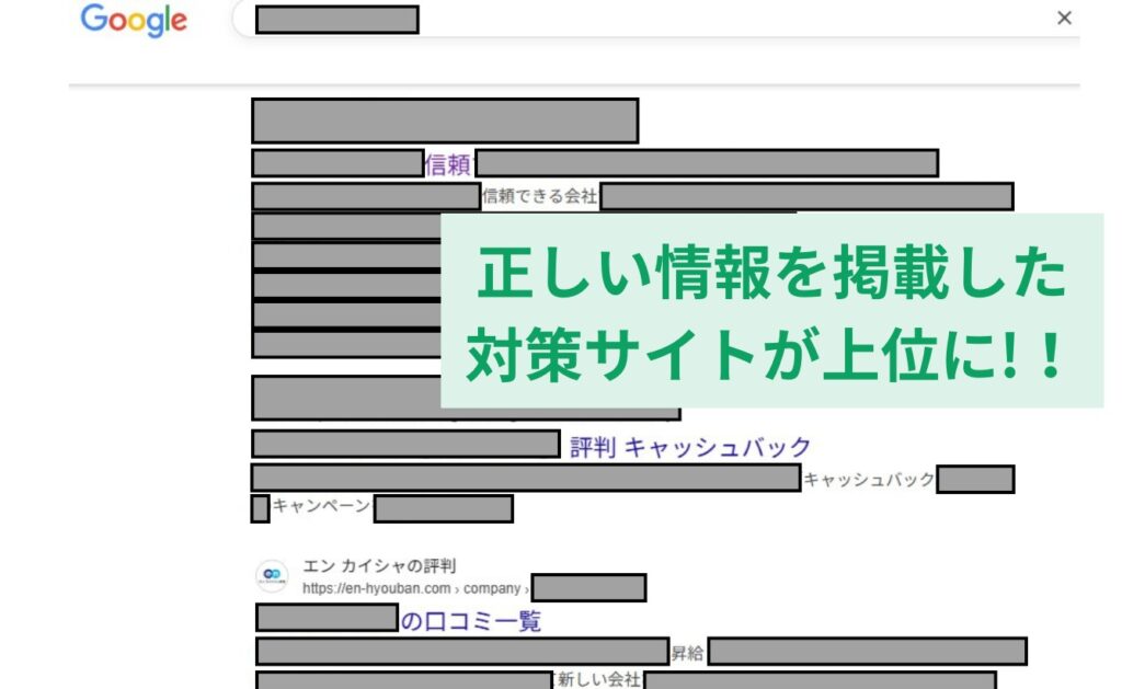 対策サイトが1〜5位にランクイン