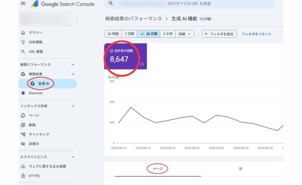 Google Search ConsoleでAI検索の表示数を調べる